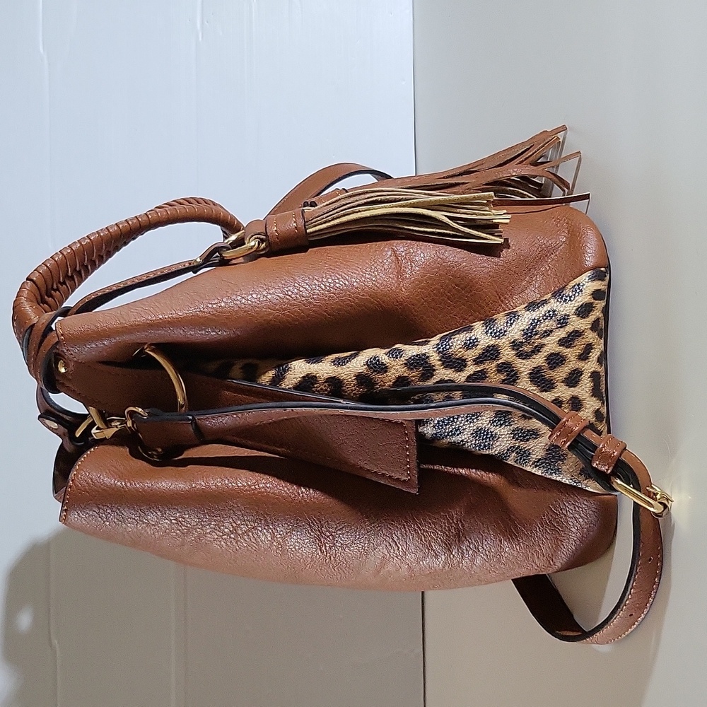 JEN & CO. Hobo Bag Boho Bag - Shoulder Bag Olivia Animal Print Contrast Hobo - Picture 2 of 8